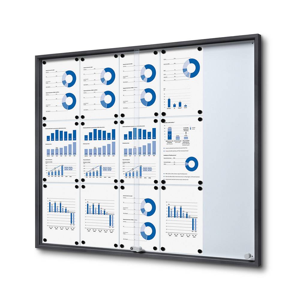 Schaukasten SLIM grau 15x DIN A4 112.6 x 5.0 94.8 cm 1 St.