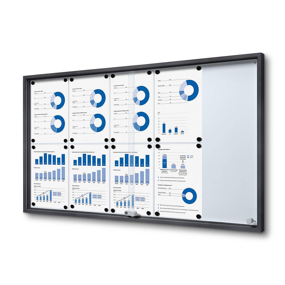 Schaukasten SLIM grau 10x DIN A4 112.6 x 5.0 64.1 cm 1 St.