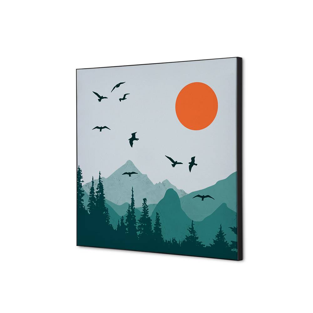 Wanddekoration Set 40x40 Sonne und Vögel