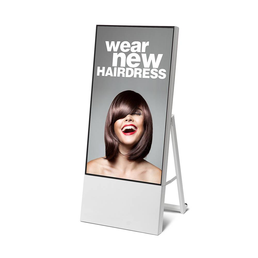 Showdown Displays Digitaler Kundenstopper Smart Line mit Samsung-Bildschirm - 43 Zoll - Weiß
