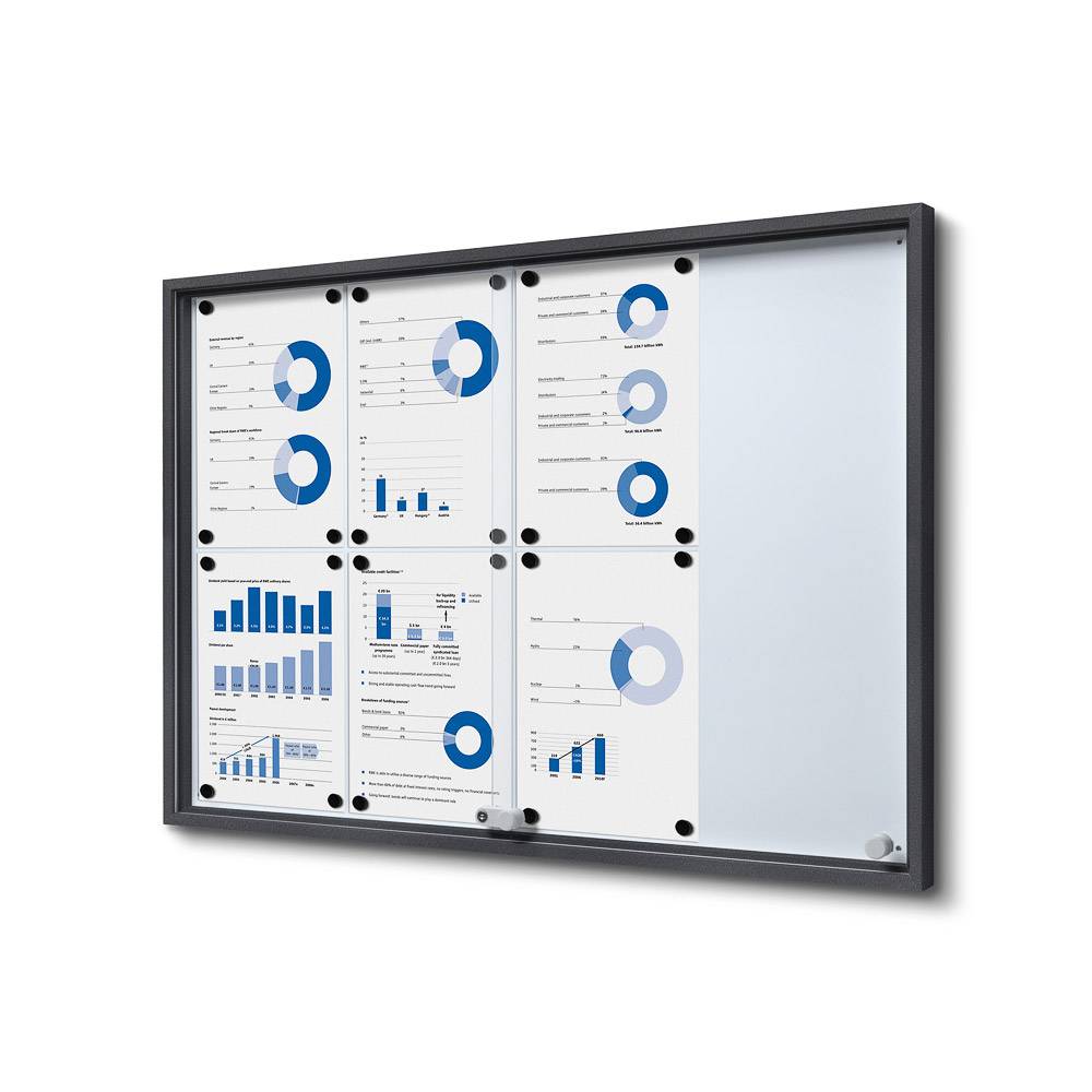Schaukasten SLIM grau 8x DIN A4 90.6 x 5.0 64.1 cm 1 St.