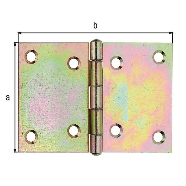 Scharnier H.70mm B.104,5mm S.1,25mm STA galv.gelb verz.breit GAH