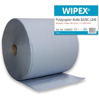 Putztuch Basic-Line L.ca.360 mmxB.ca.380mm blau 3-lagig 1 Rolle/ VE WIPEX Putztuch Basic-Line L.ca.360 mmxB.ca.380mm blau 3-lagig 1 Rolle/ VE WIPEX