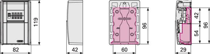 Schlüsseltresor 787 LED H119xB82xT42mm m.LED Zahlenschl.ABUS