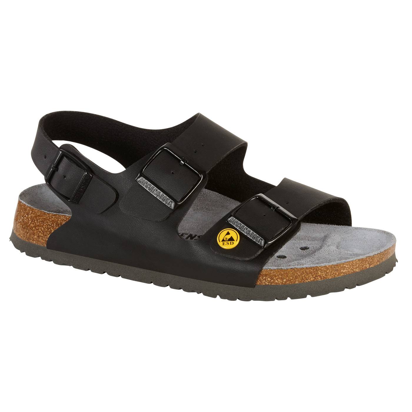 Birkenstock ESD-Sandale Milano, Größe 39, schwarz, normal