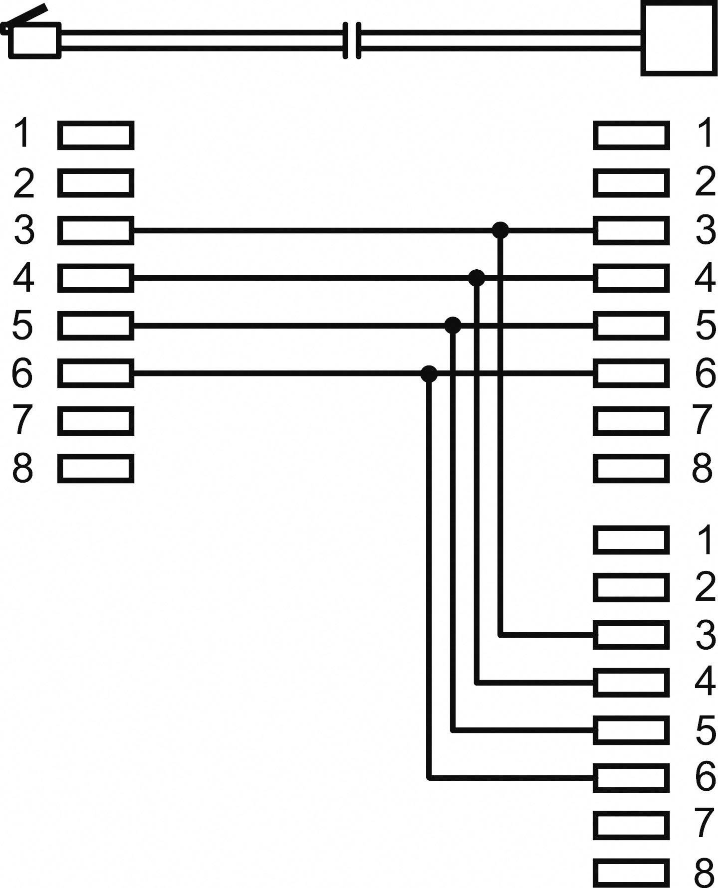 Basetech ISDN Y-Adapter [1x RJ45-Stecker 8p4c - 2x RJ45-Buchse 8p4c] 20.00 cm Schwarz
