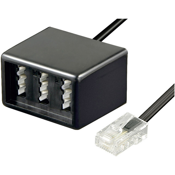 Basetech RNIS, téléphone (analogique) Adaptateur [1x RJ45 mâle 8P8C - 1x TAE NFN femelle] 20.00 cm noir