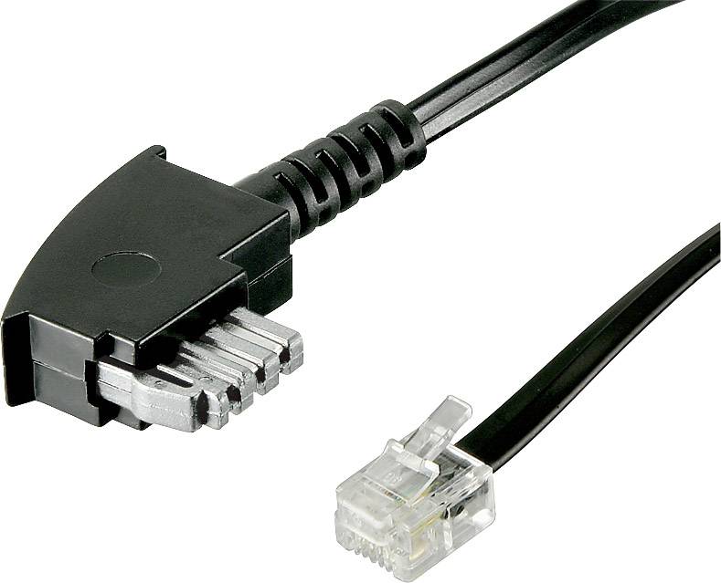 Basetech Fax Anschlusskabel gebrückt [1x TAE-N-Stecker - 1x RJ11-Stecker 6p2c] 10.00m Schwarz