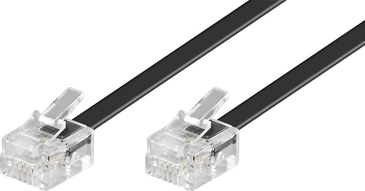 Western Anschlusskabel [1x RJ11-Stecker 6p4c - 1x RJ11-Stecker 6p4c] 3.00 m Schwarz