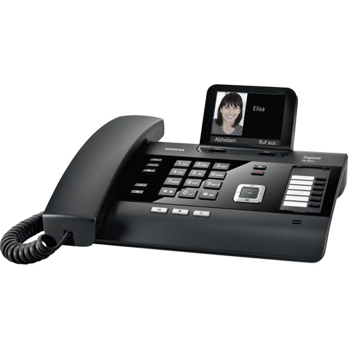Gigaset DL500A Schnurgebundenes Telefon, analog Anrufbeantworter Farbdisplay Schwarz