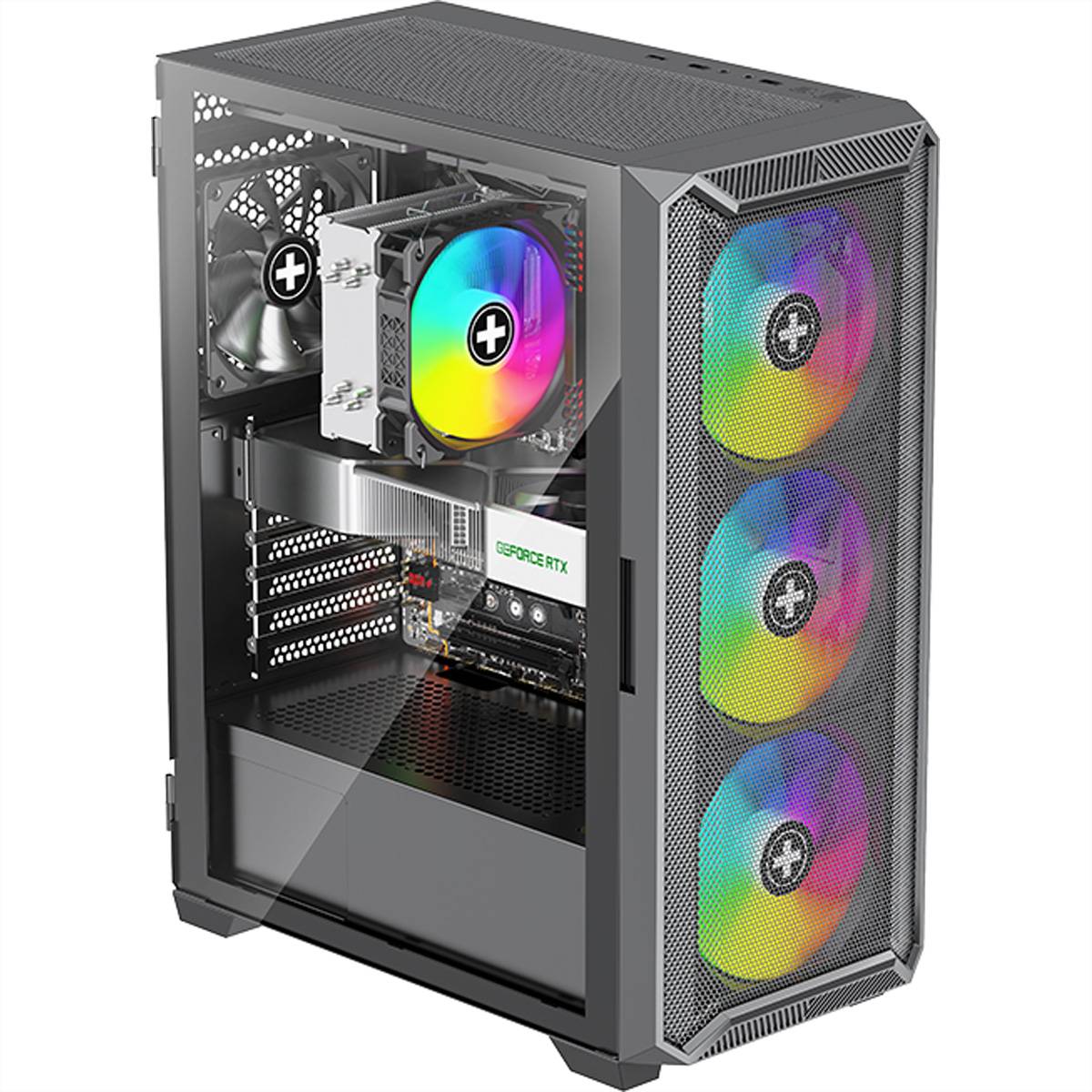 Xilence Xilent Blade II X613 RGB Gaming PC Gehäuse, RGB ATX Midi Tower