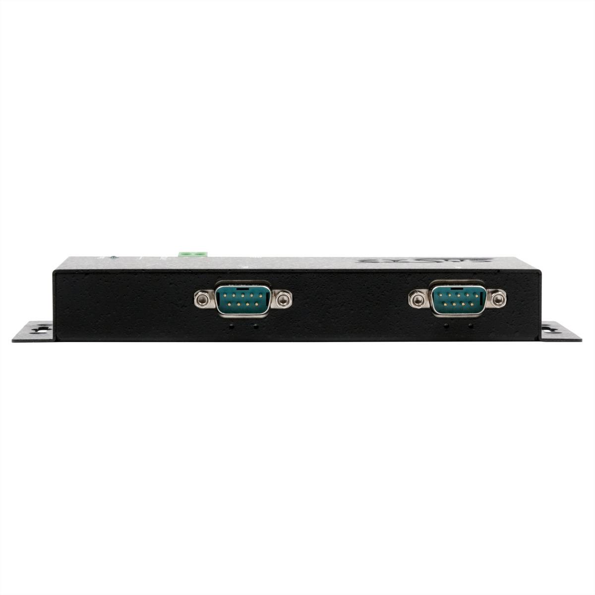 EXSYS EX-6112-2PoE Ethernet zu Seriell 2 x RS-232 mit 9 Pin Stecker Adapter, Terminatoren, Konverter