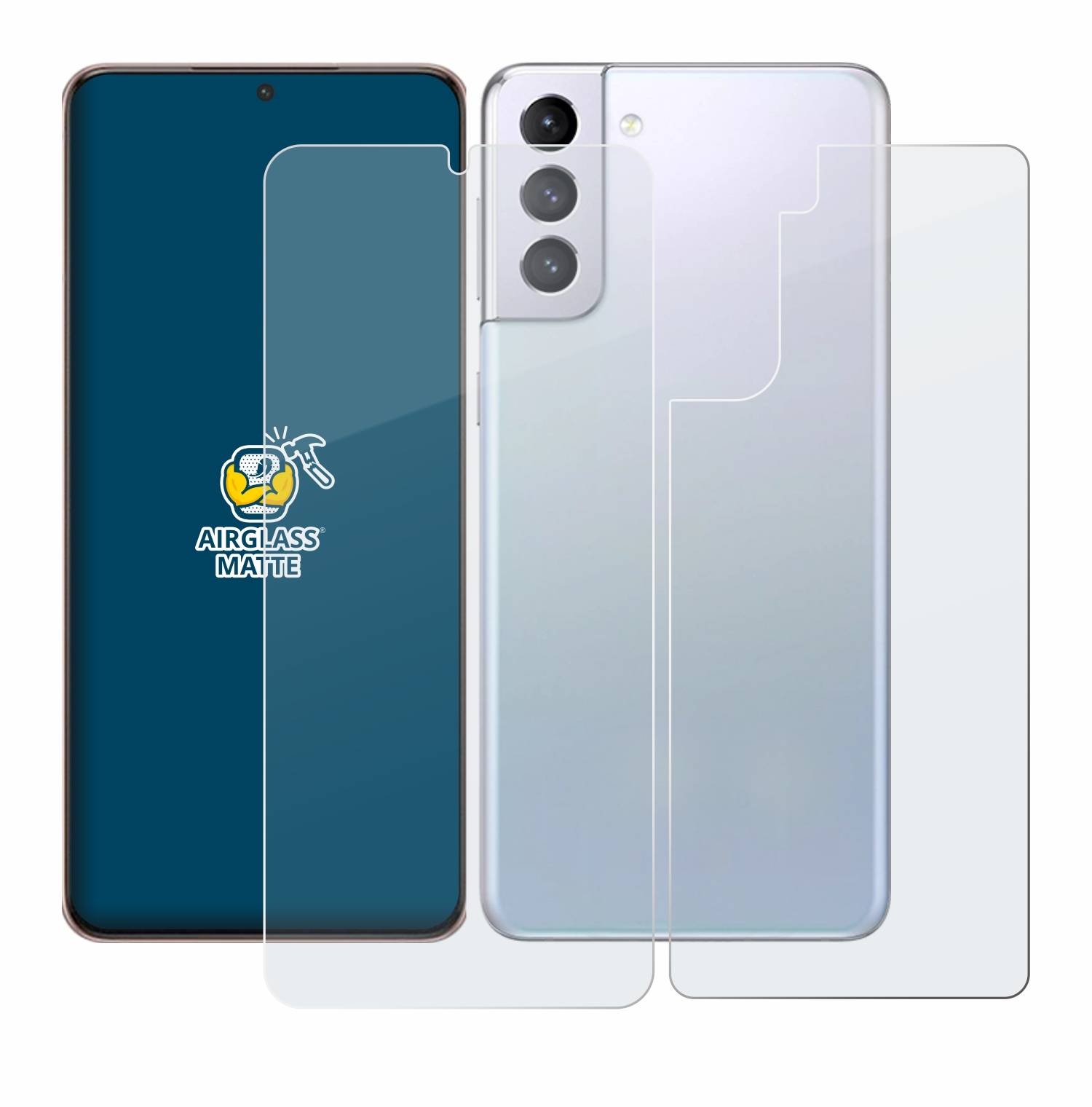 BROTECT AirGlass Matt Glas Schutz Folie für Samsung Galaxy S21 Plus 5G (Display+Rückseite)