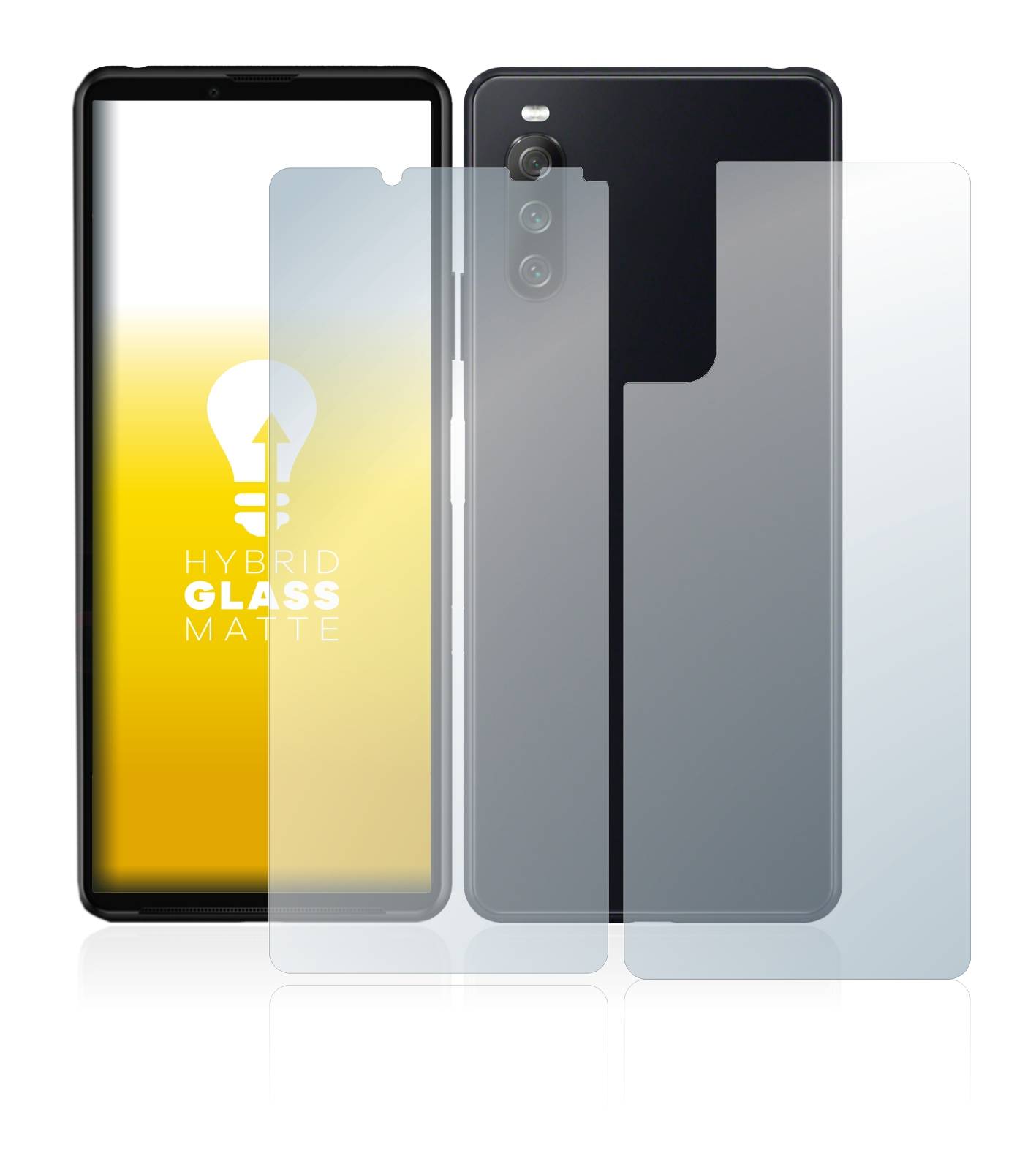upscreen Hybrid Glas Matt Schutz-Folie für Sony Xperia 10 III (Display+Rückseite)
