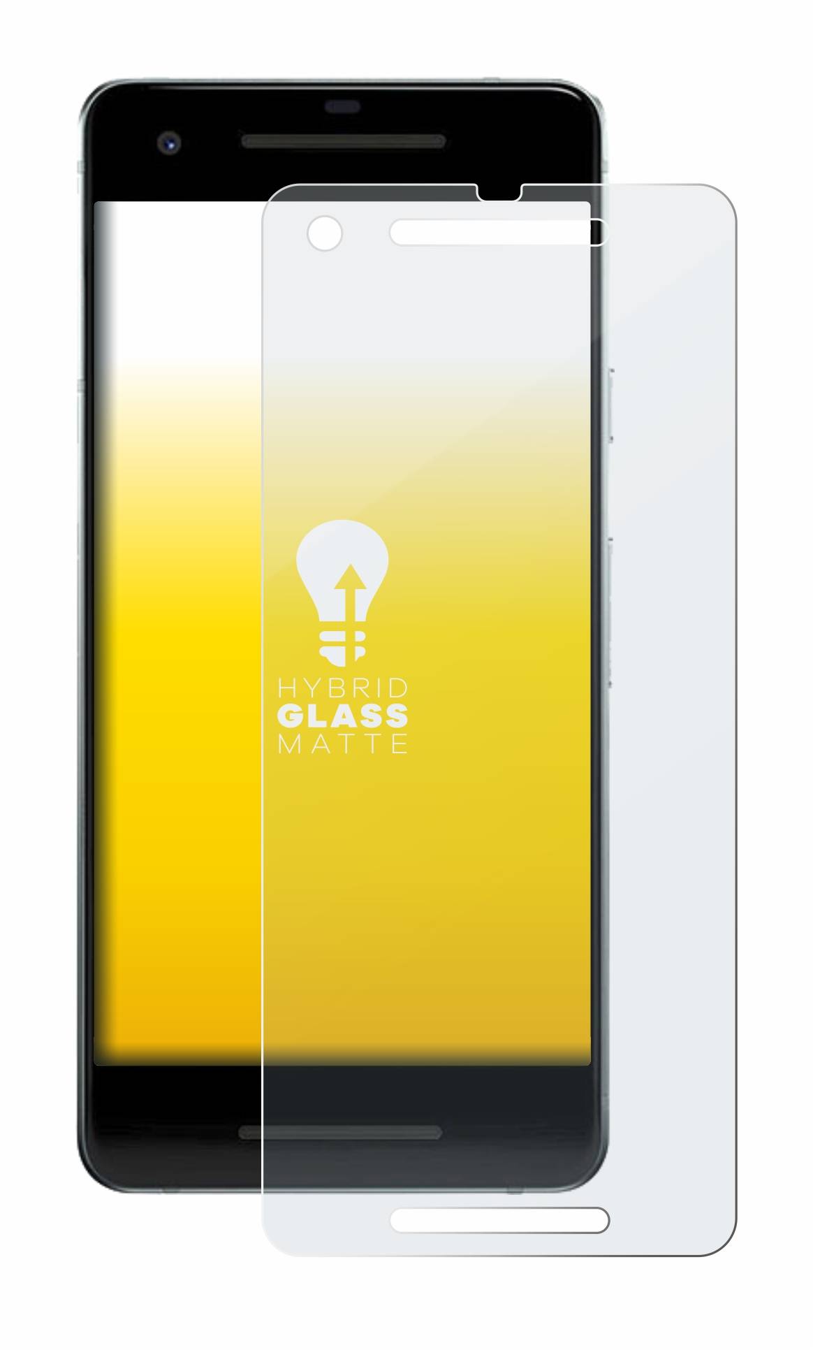 upscreen Hybrid Glas Matt Schutz-Folie für Google Pixel 2