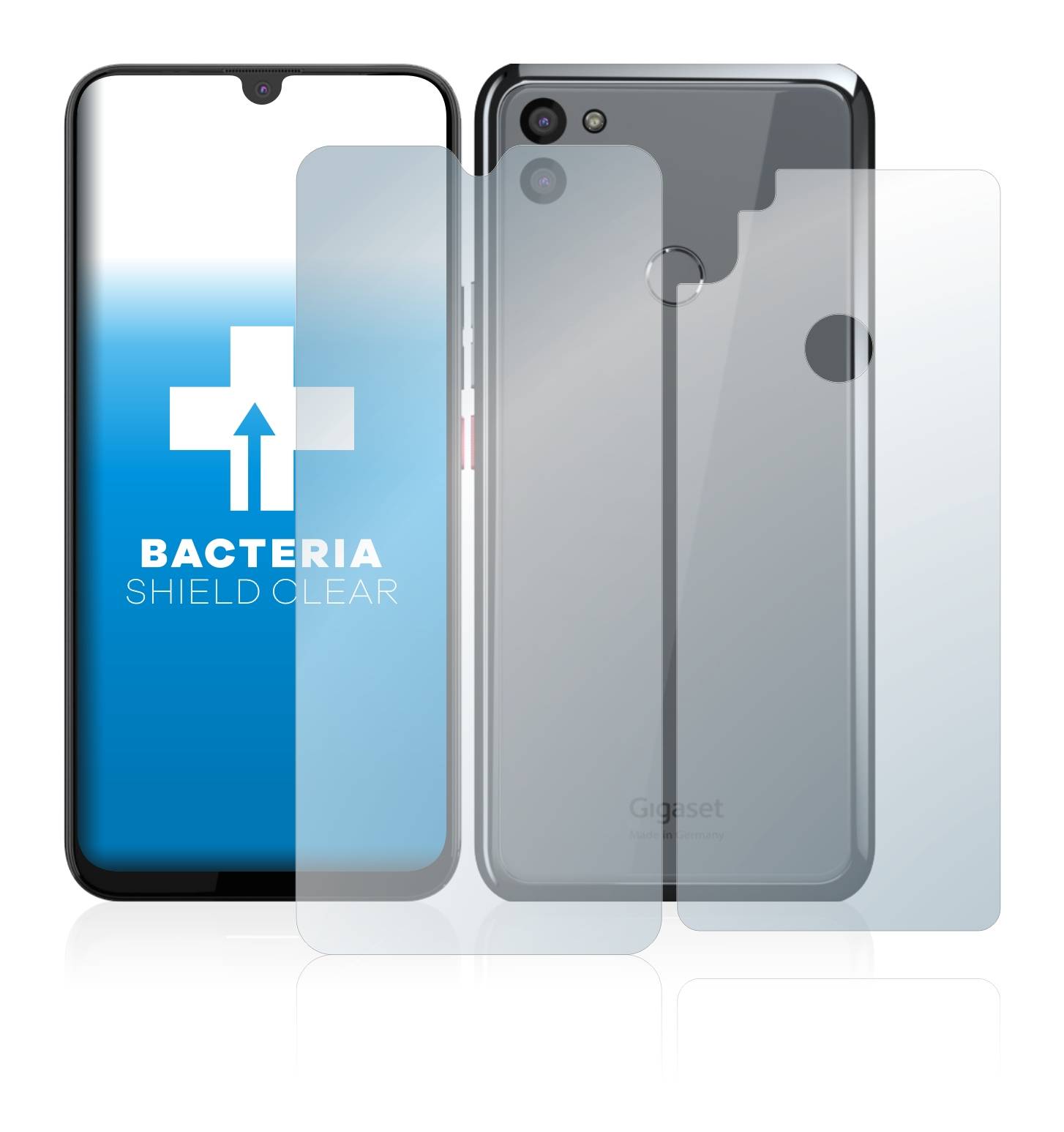 upscreen Bacteria Shield Schutzfolie für Gigaset GS5 (Display+Rückseite) - Antibakteriell