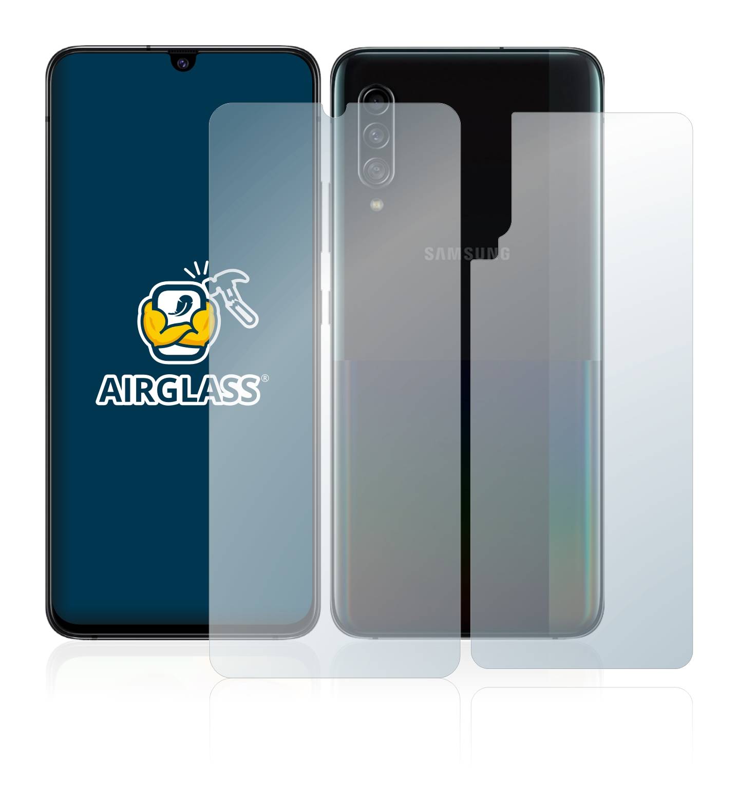 BROTECT AirGlass Glas Schutz-Folie für Samsung Galaxy A90 5G (Display+Rückseite) - Schutzglas