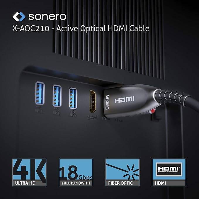 Sonero Hohe Geschwindigkeit - HDMI-Kabel mit Ethernet - HDMI männlich zu HDMI männlich - 10 m -