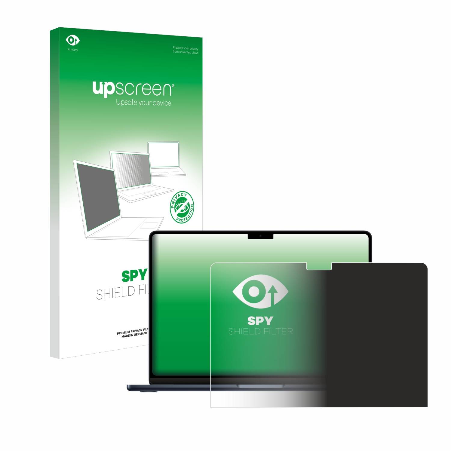 upscreen Blickschutzfilter für Apple MacBook Air 13" M3 2024 / M2 2022 Blaulichtfilter Sichtschutz Privacy Anti Spy