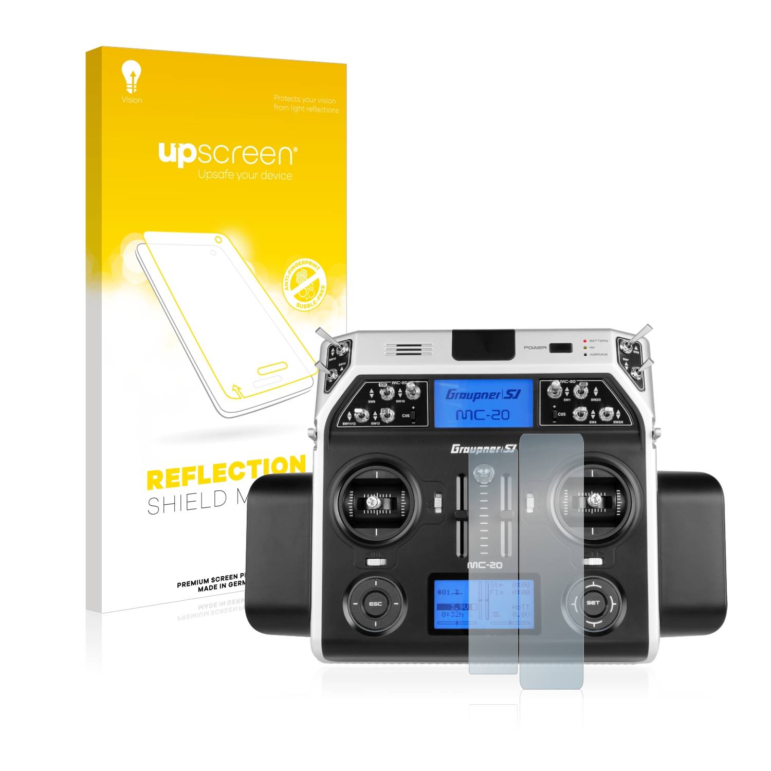 upscreen Schutzfolie für Graupner MC-20 HoTT Folie Matt Entspiegelt Anti-Reflex
