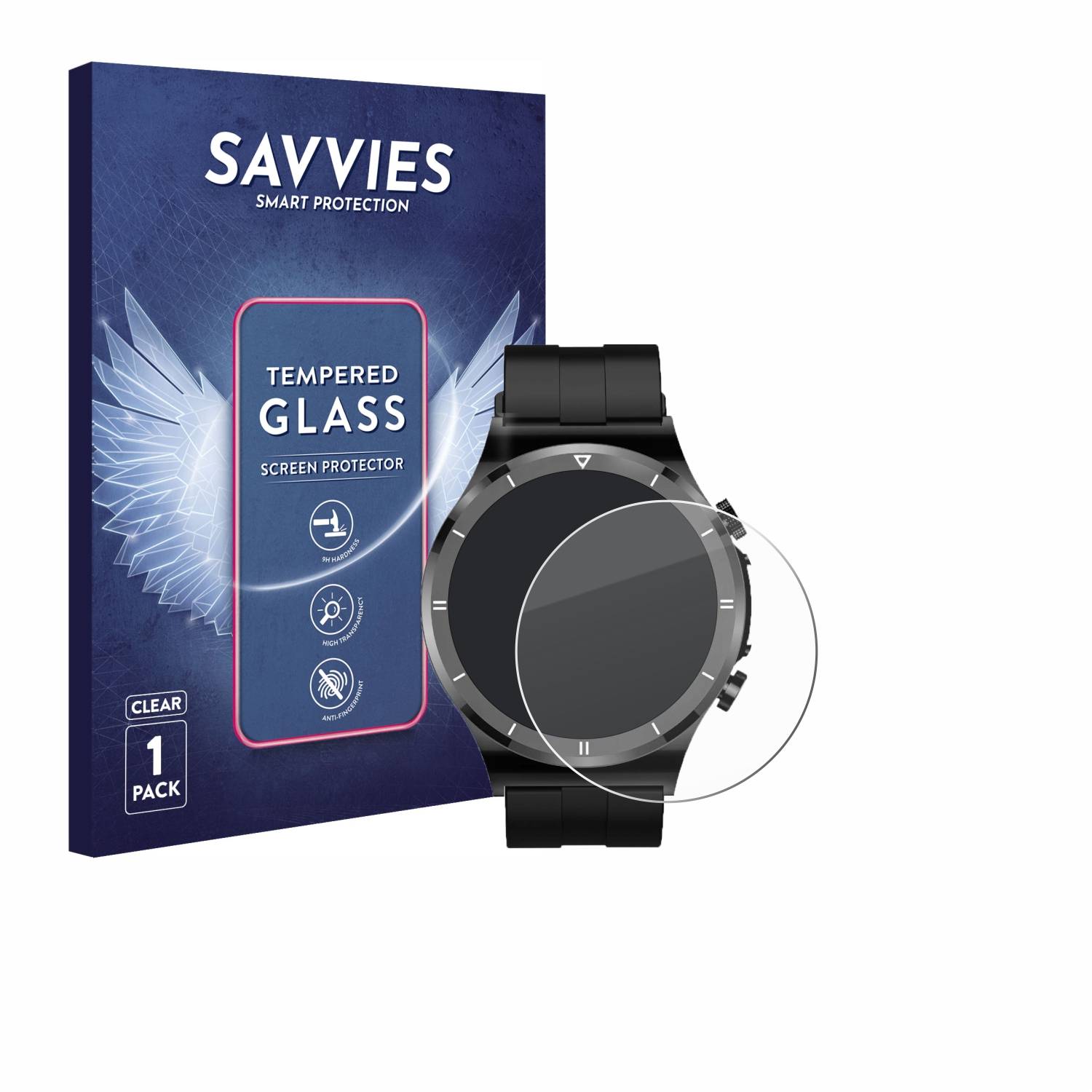 Savvies Clear Schutzglas für Sanorum Smartwatch 1.39