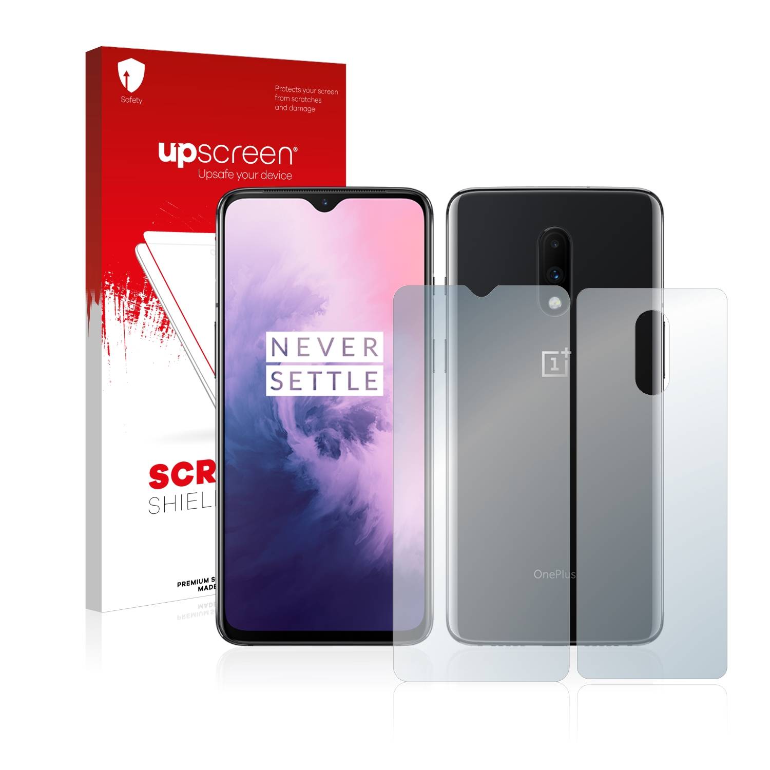 upscreen Scratch Shield Schutzfolie für OnePlus 7 (Display+Rückseite)
