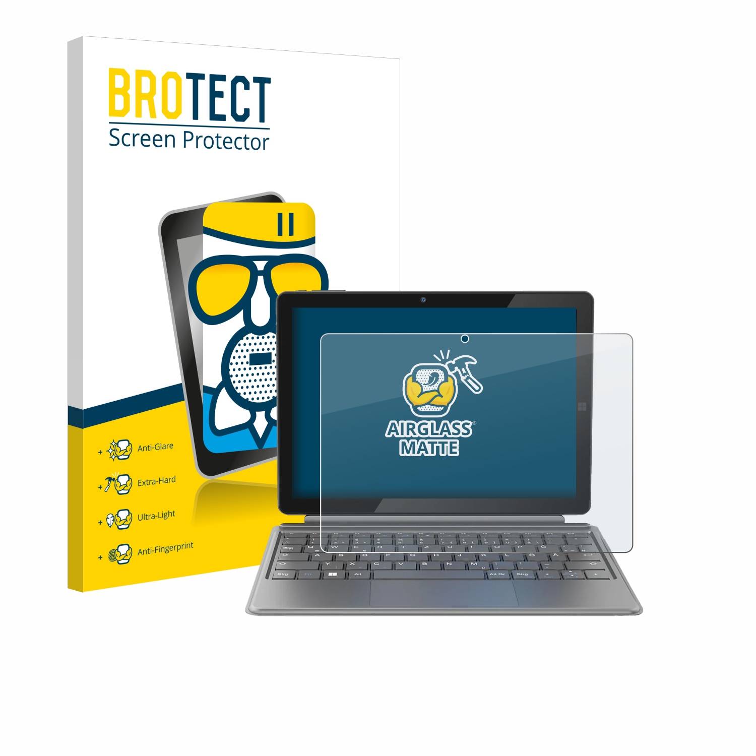 BROTECT AirGlass Flexible Schutz Glas Folie für Peaq PMM T100V Matt Entspiegelt