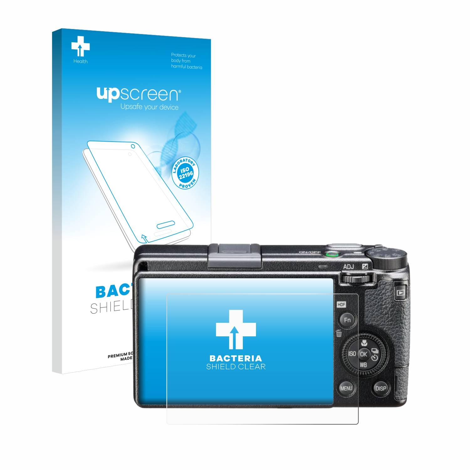 upscreen Bacteria Shield Schutzfolie für Ricoh GR IIIx HDF - Antibakteriell