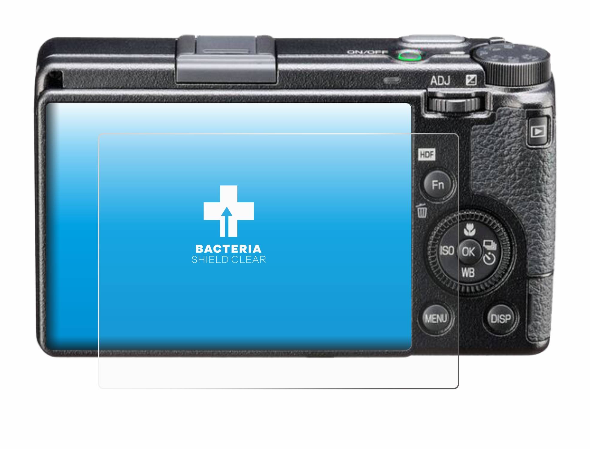 upscreen Bacteria Shield Schutzfolie für Ricoh GR IIIx HDF - Antibakteriell