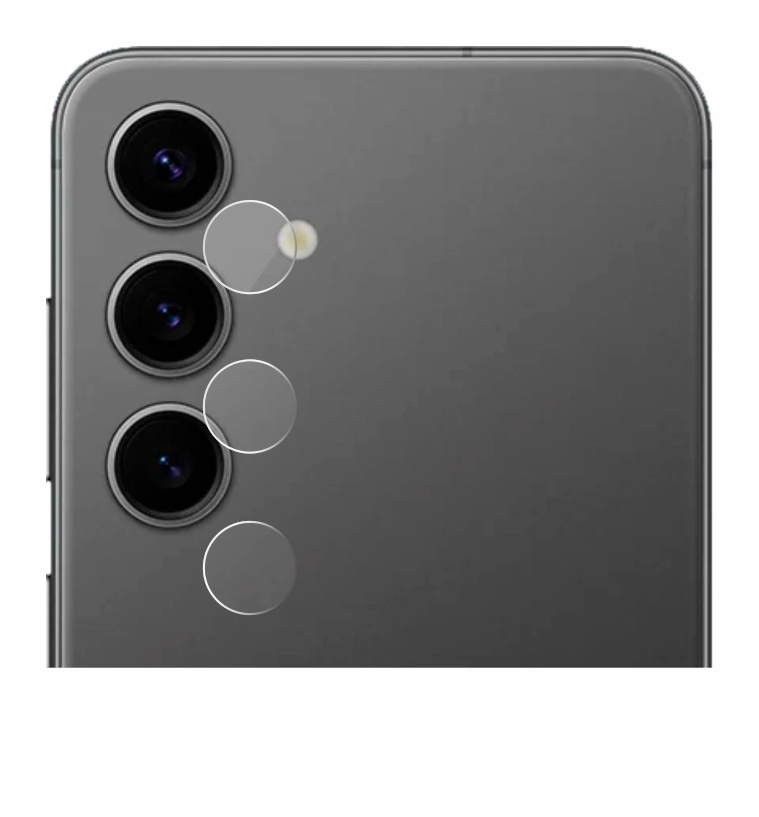 upscreen Hybrid Glas Schutz-Folie für Samsung Galaxy S24 Plus (NUR Kameraschutz)