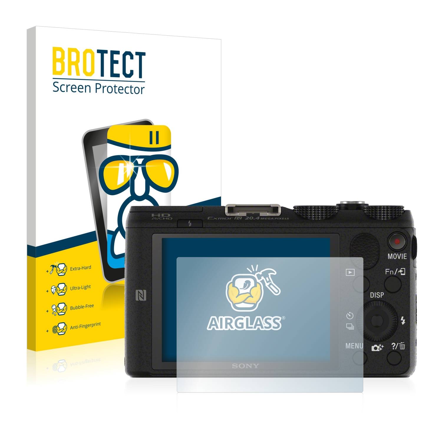 BROTECT AirGlass Flexible Schutz Glas Folie für Sony Cyber-Shot DSC-HX60V Klar Transparent