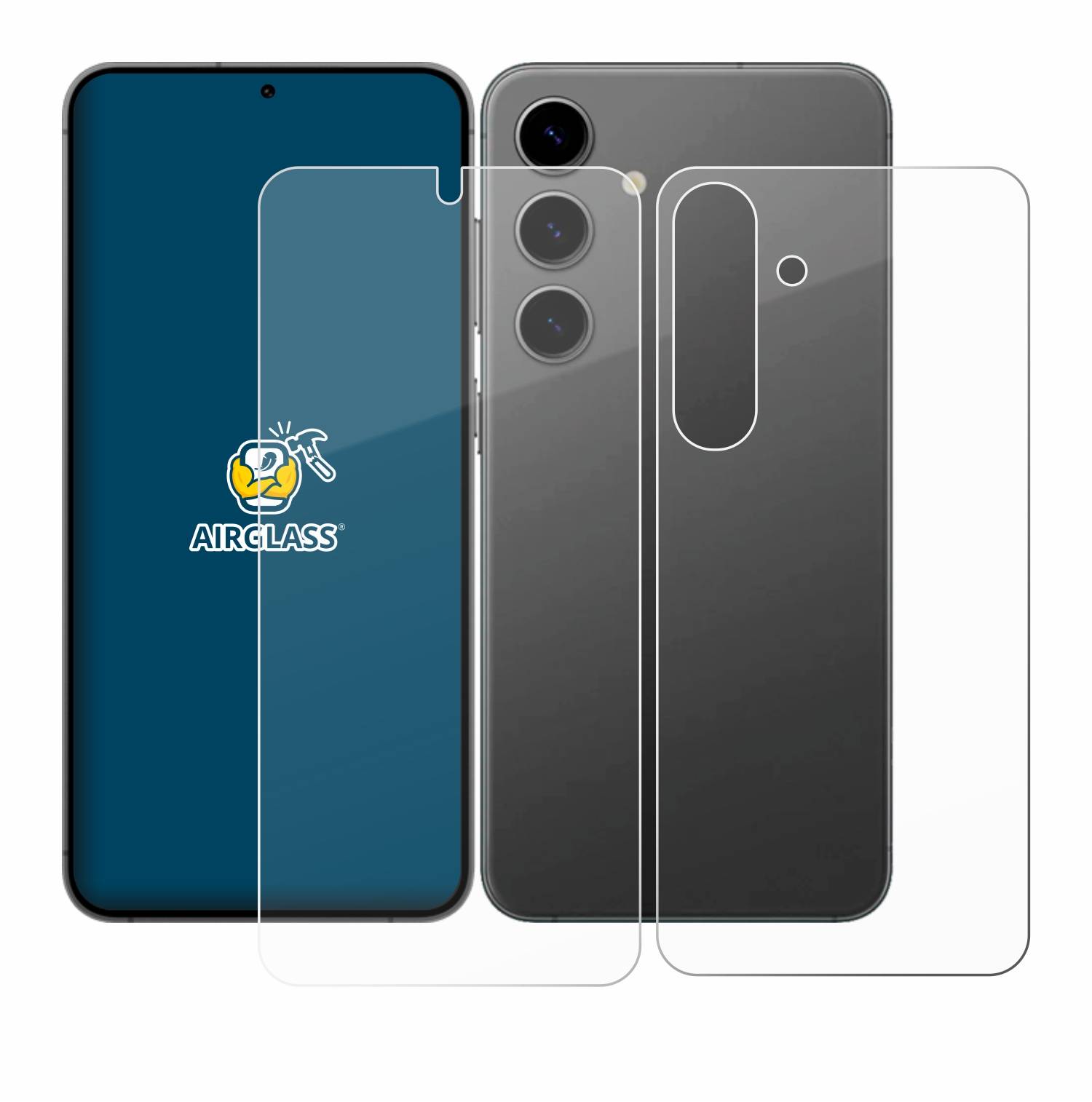 BROTECT AirGlass Glas Schutz-Folie für Samsung Galaxy S24 (Display+Rückseite) - Schutzglas