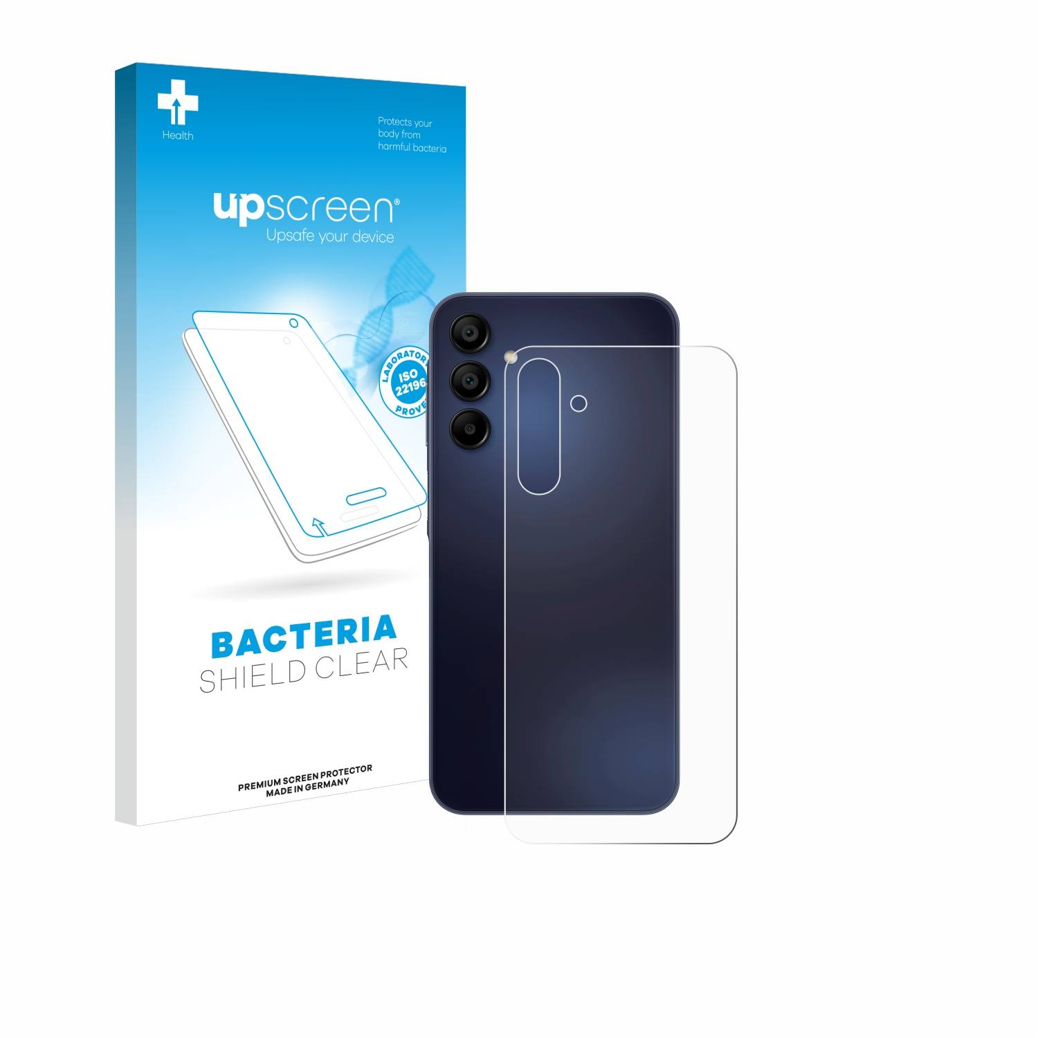 upscreen Bacteria Shield Schutzfolie für Samsung Galaxy A15 5G (Rückseite) - Antibakteriell