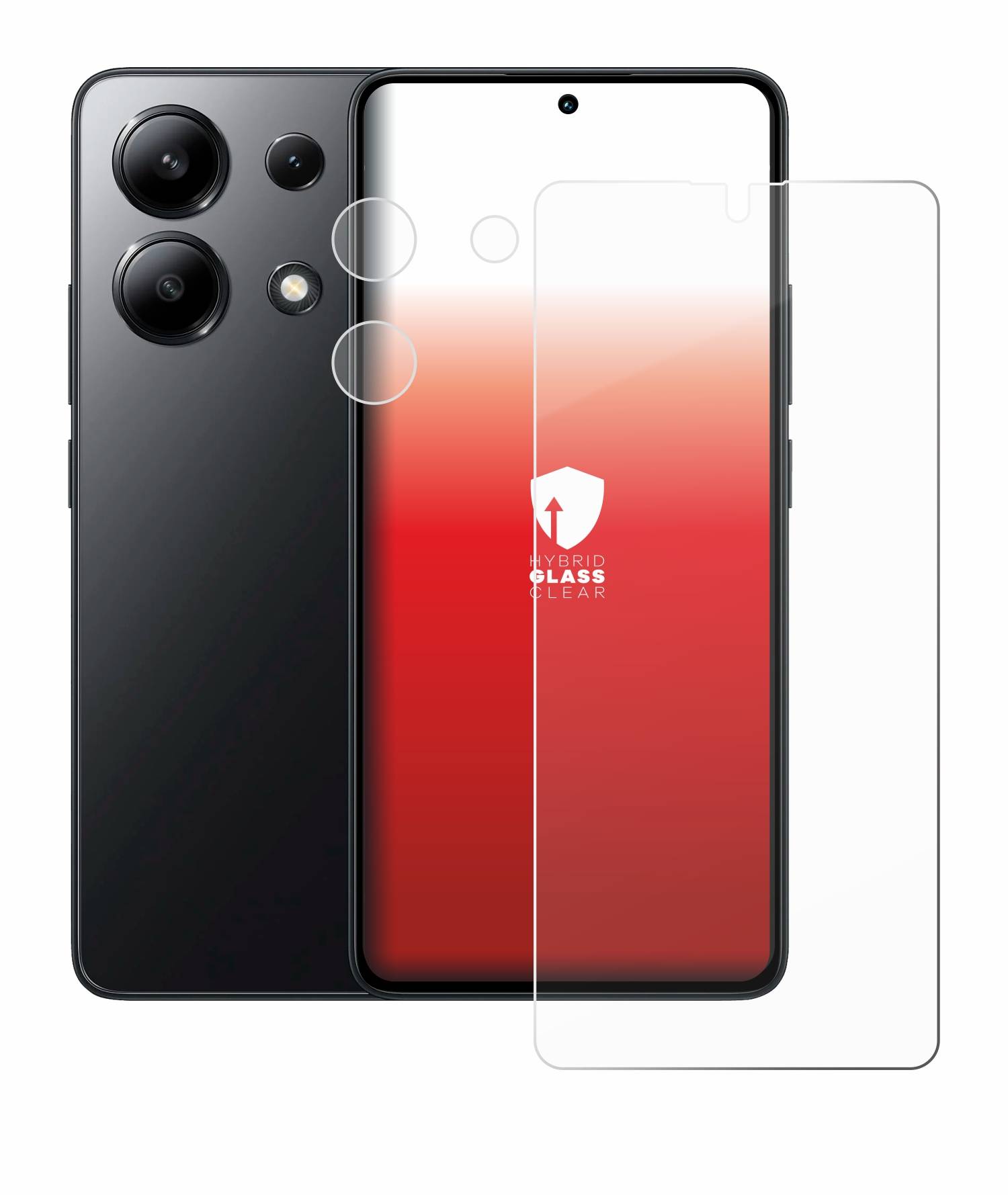 upscreen Hybrid Glas Schutz-Folie für Xiaomi Redmi Note 13 4G (Display+Kamera)