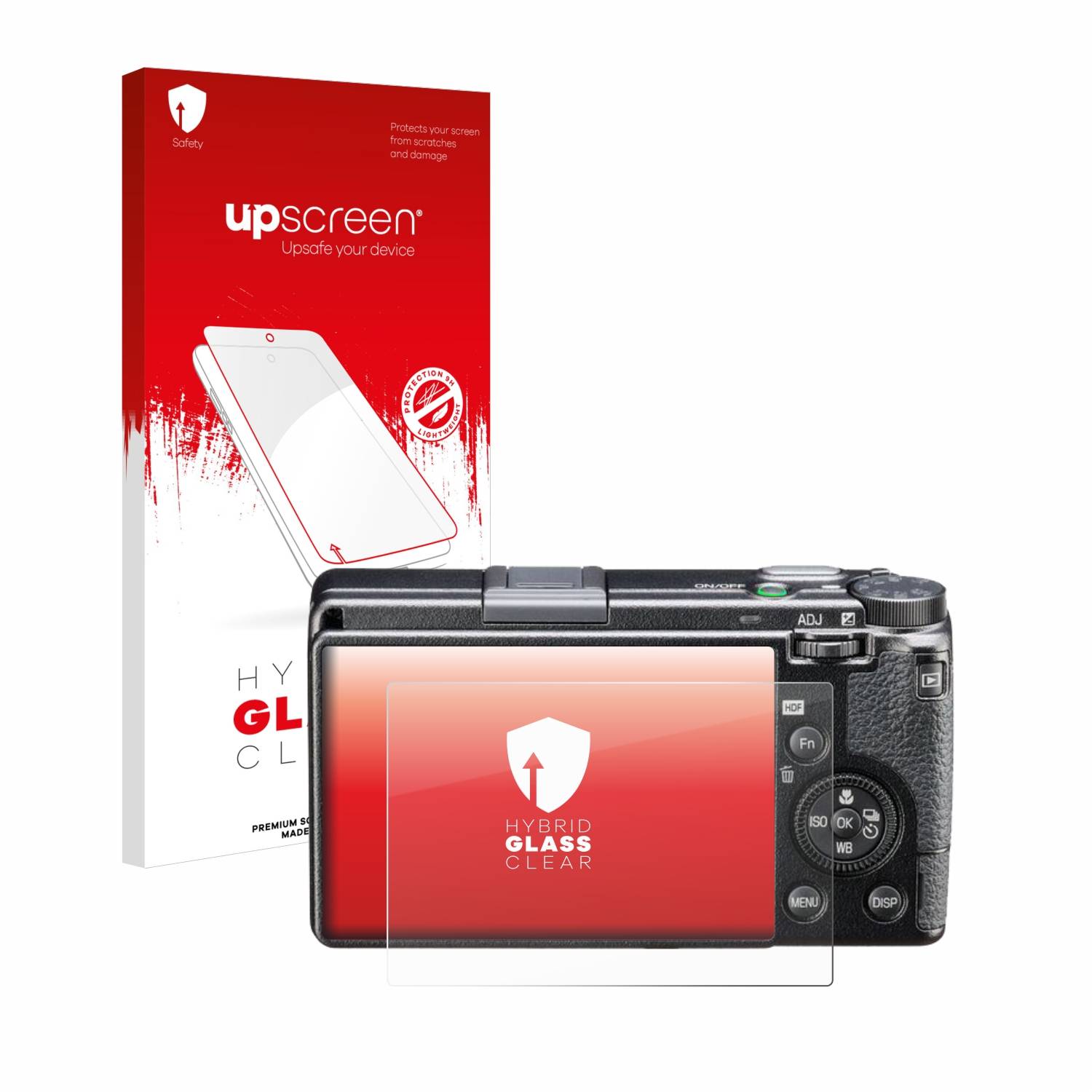 upscreen Hybrid Glas Schutz-Folie für Ricoh GR IIIx HDF