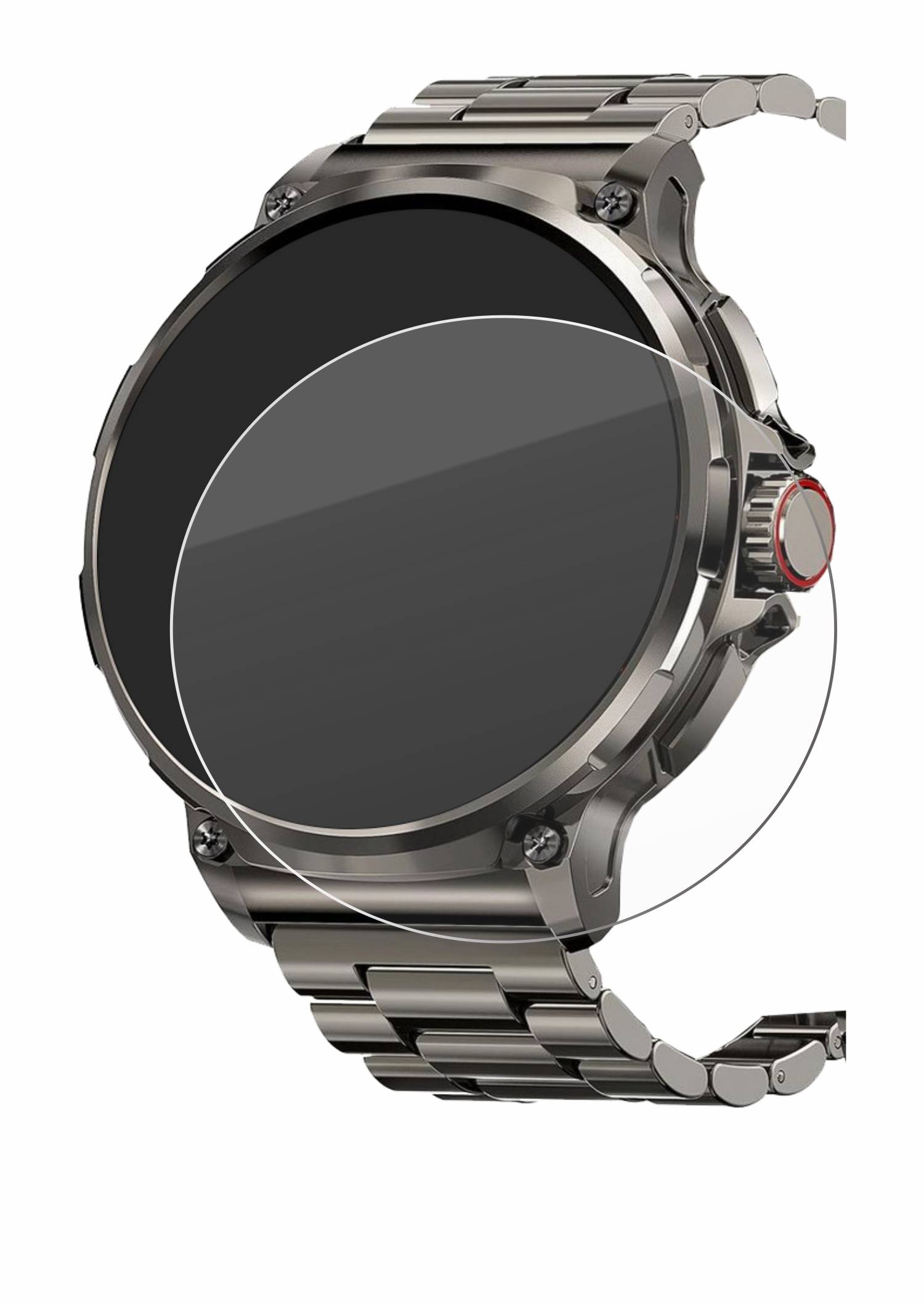 upscreen Hybrid Glas Panzer-Folie für Tesofit Smartwatch 1.85 (rund)