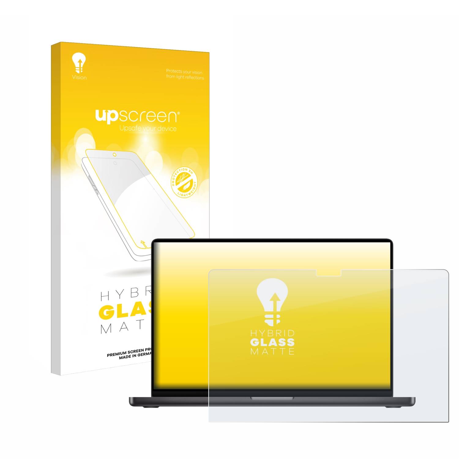 upscreen Hybrid Glas Matt Panzer-Folie für Apple MacBook Pro 16 2023 M3