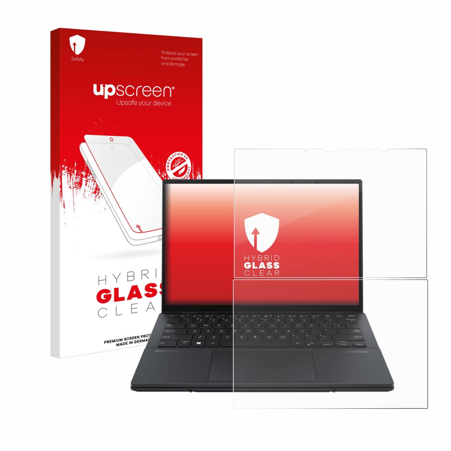 upscreen Hybrid Glas Schutz-Folie für ASUS ZenBook Duo OLED 2024 UX8406