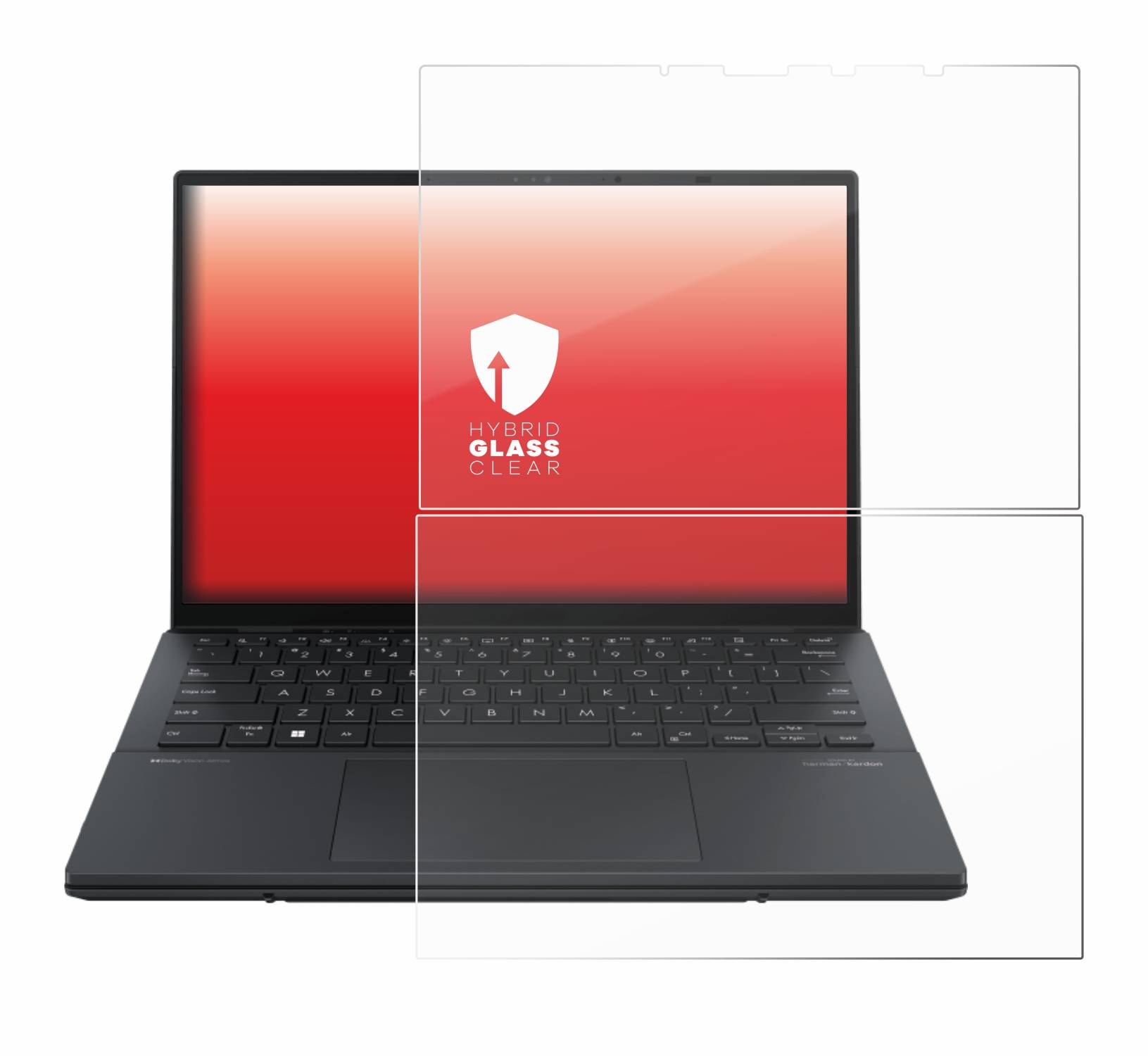 upscreen Hybrid Glas Schutz-Folie für ASUS ZenBook Duo OLED 2024 UX8406