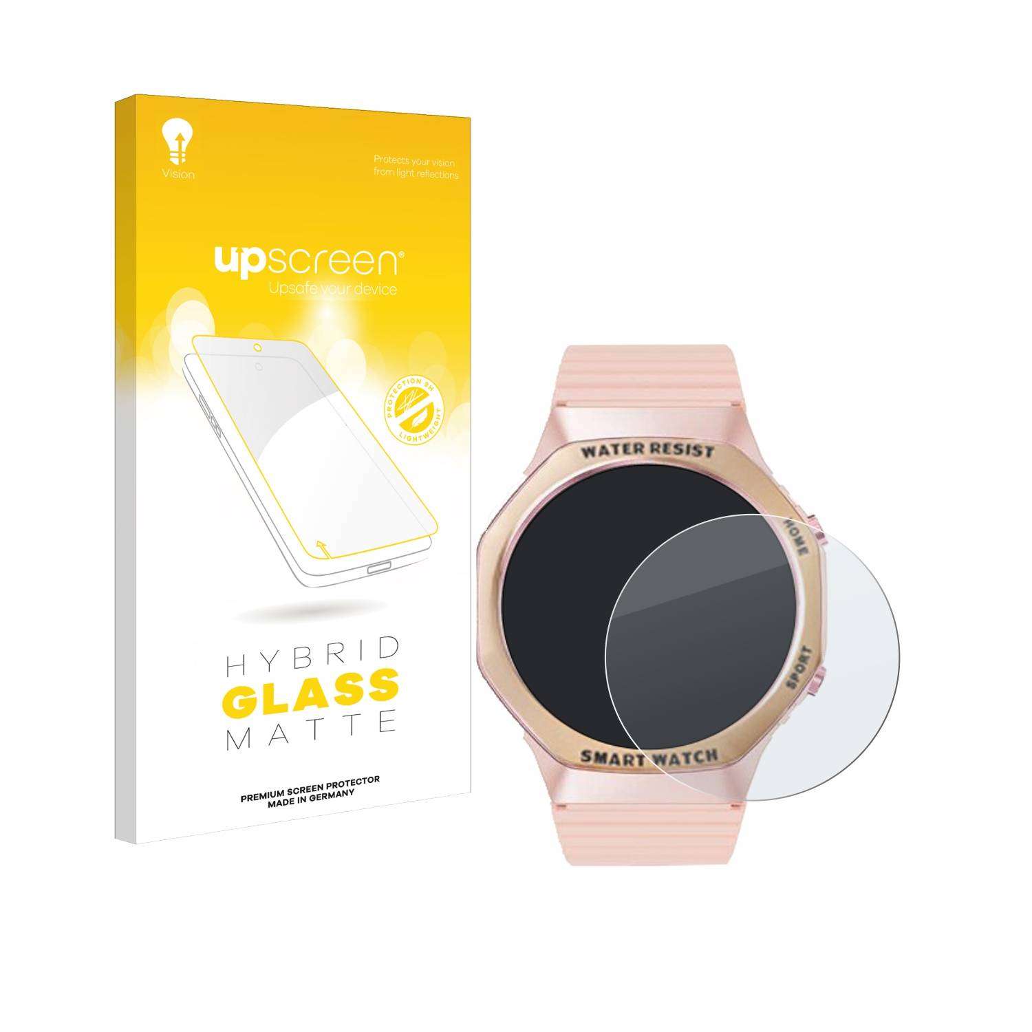 upscreen Hybrid Glas Matt Schutz-Folie für Mutoy Smartwatch 1.32 (rund)