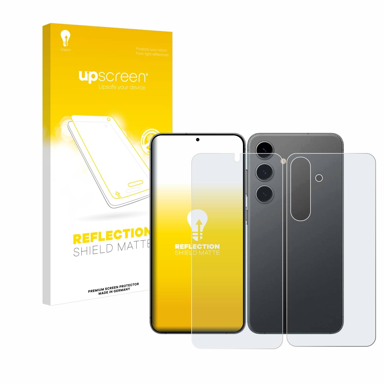 upscreen Reflection Shield Matt Schutzfolie für Samsung Galaxy S24 Enterprise Edition (Display+Rückseite)