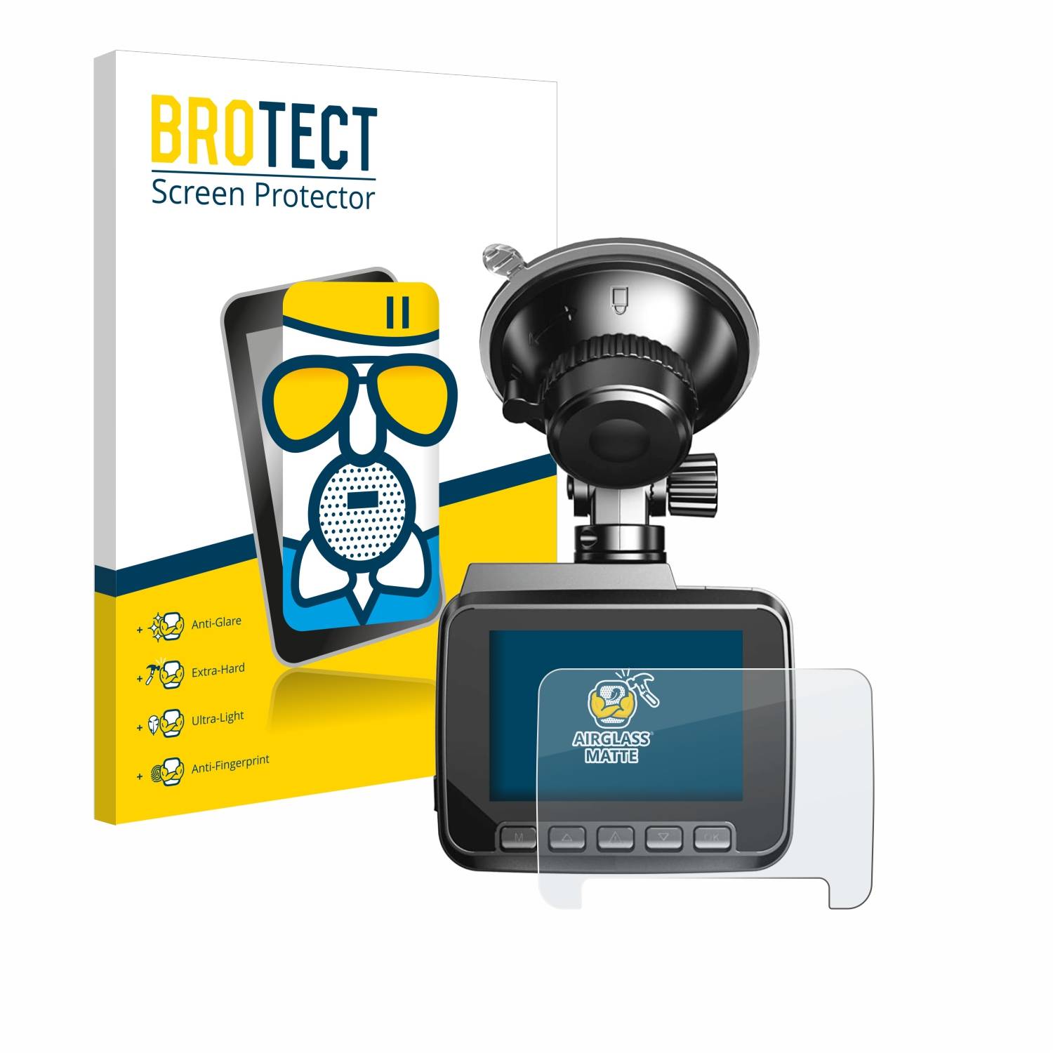 BROTECT AirGlass Flexible Schutz Glas Folie für Azdome IT-G63D Matt Entspiegelt