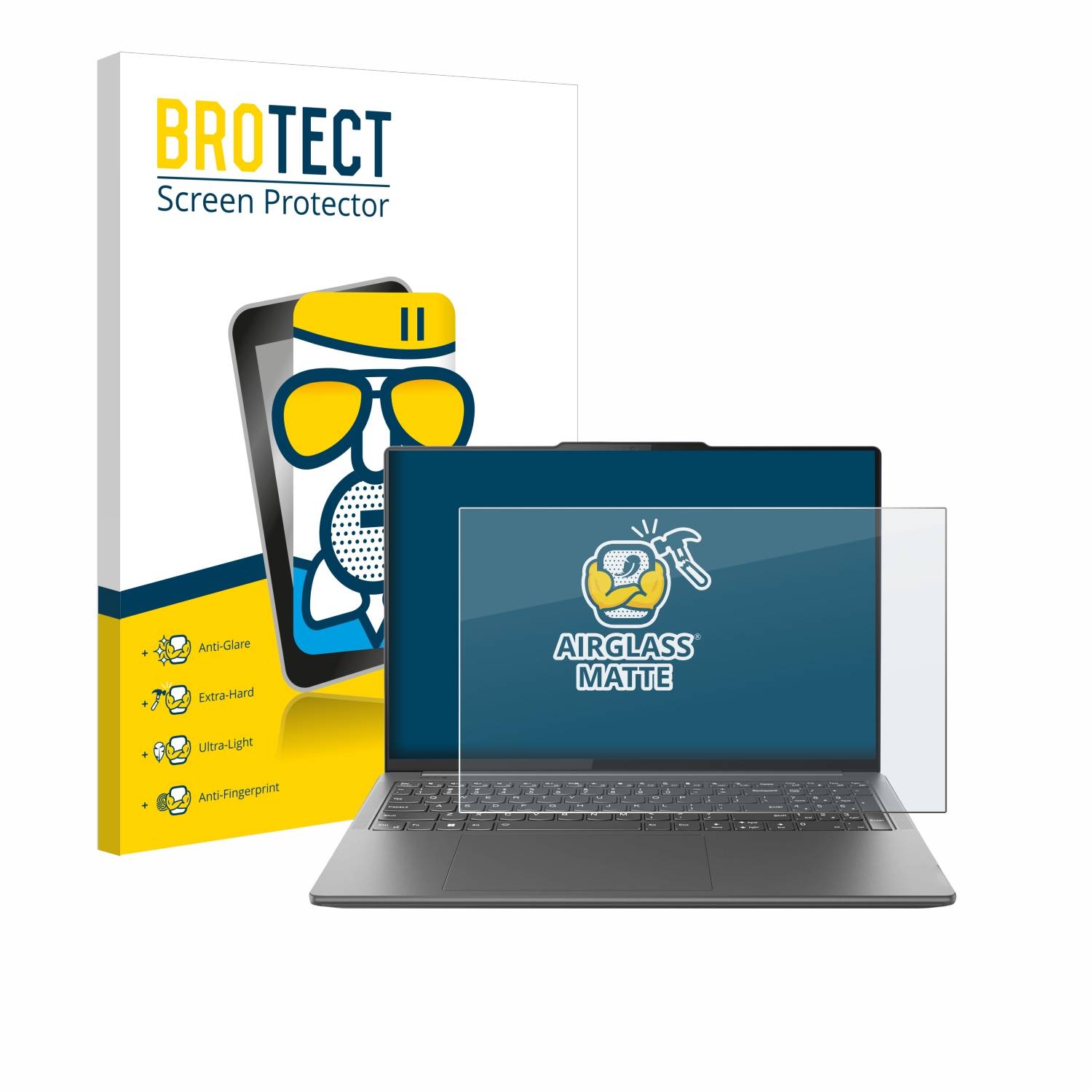 BROTECT AirGlass Matt Glas Panzer Folie für Lenovo Yoga Pro 9i Gen 9 16 Non-Touch
