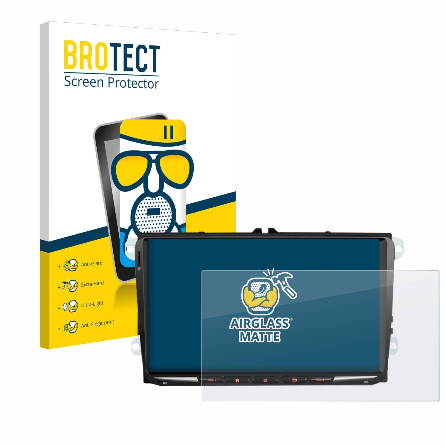 BROTECT AirGlass Flexible Schutz Glas Folie für Erisin ES8998V 9" Matt Entspiegelt