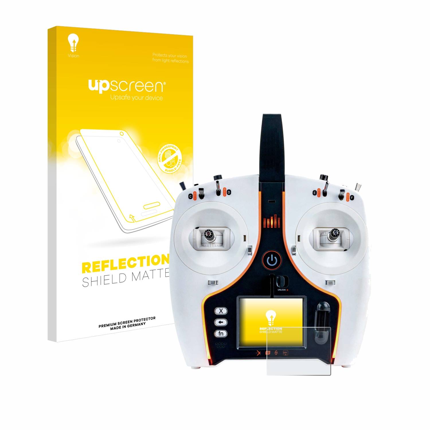 upscreen Reflection Shield Matt Schutzfolie für Spektrum NX7e 7-Channel DSMX Transmitter