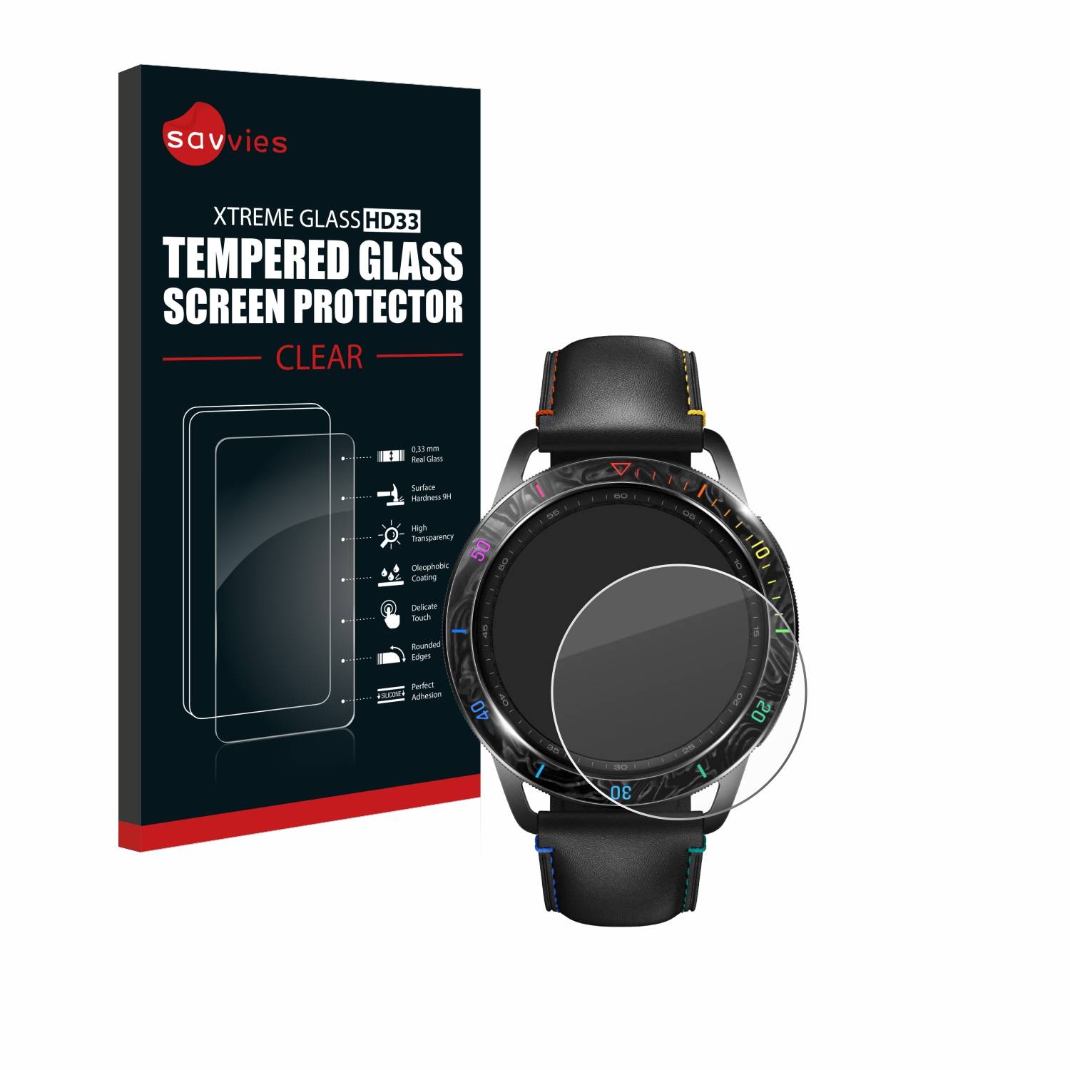 Savvies Clear Schutzglas für Xiaomi Watch S3