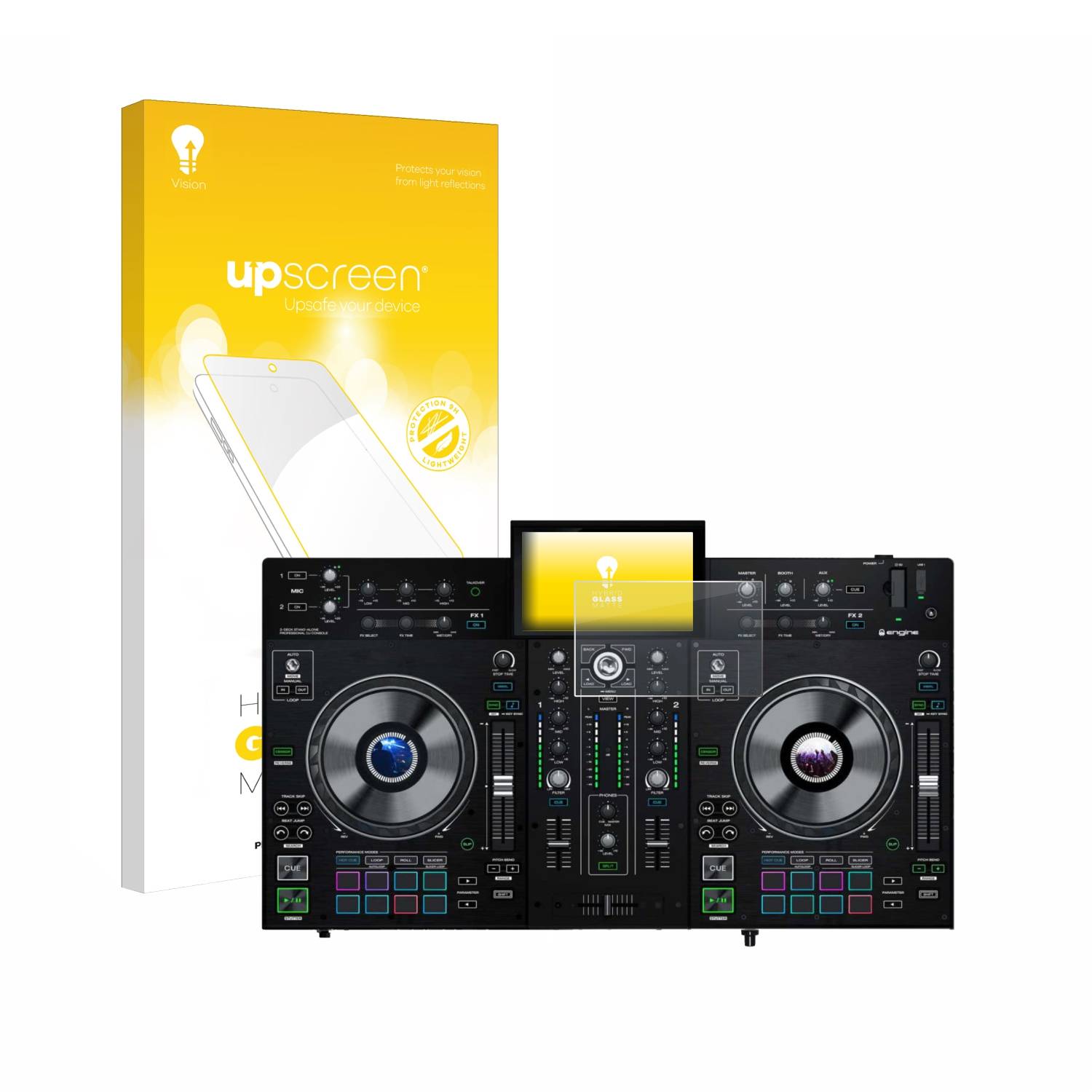 upscreen Hybrid Glas Matt Schutz-Folie für Denon DJ Prime 2