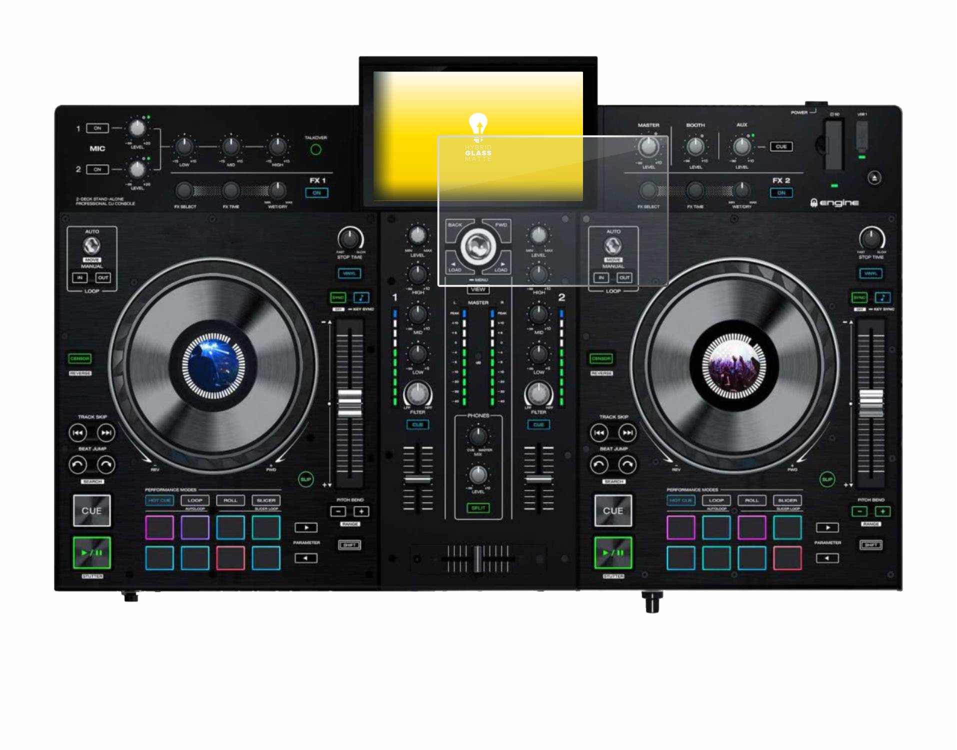 upscreen Hybrid Glas Matt Schutz-Folie für Denon DJ Prime 2