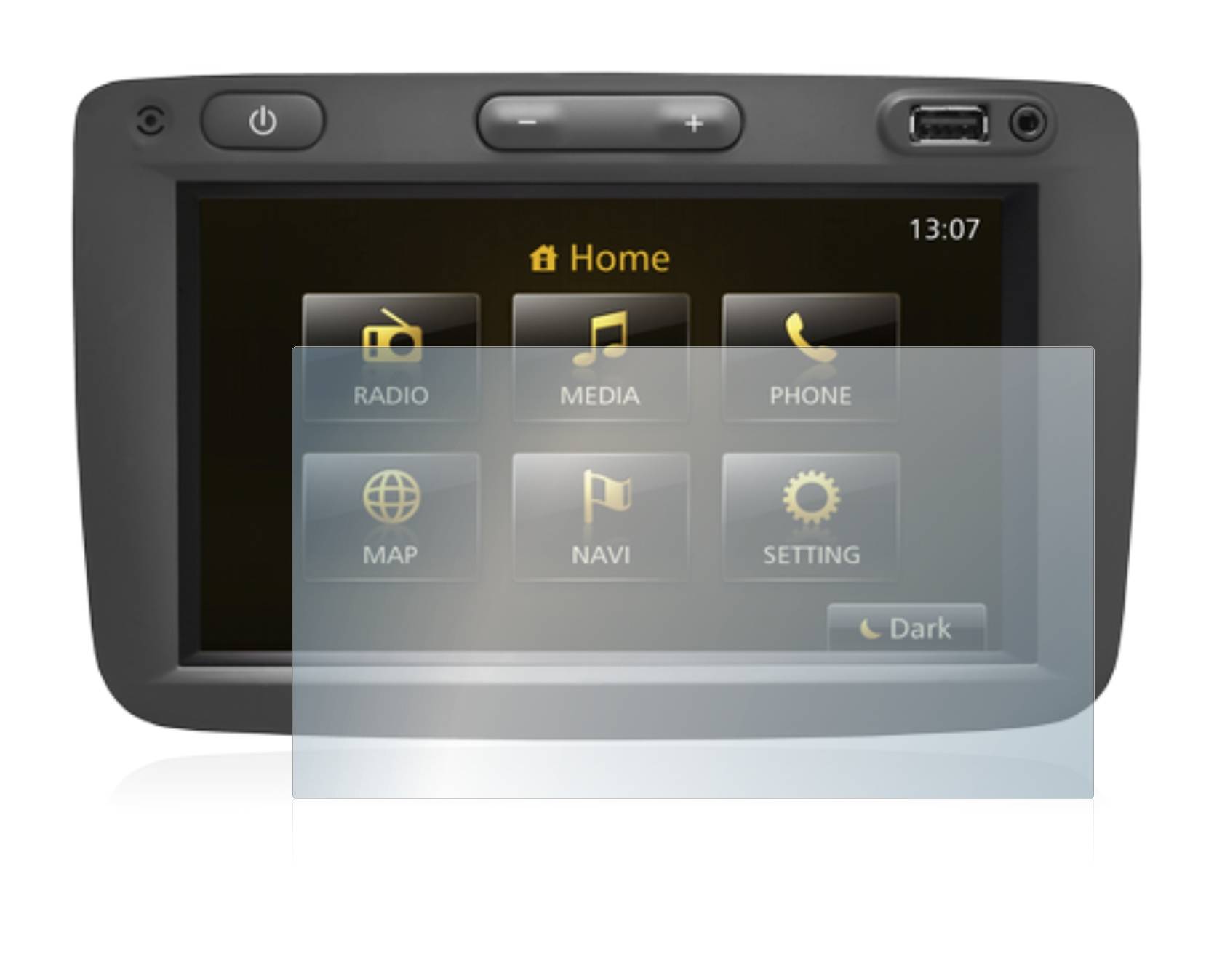 BROTECT AirGlass Glas Panzer-Folie für Dacia Duster 2 2019 Infotainment System - Schutzglas