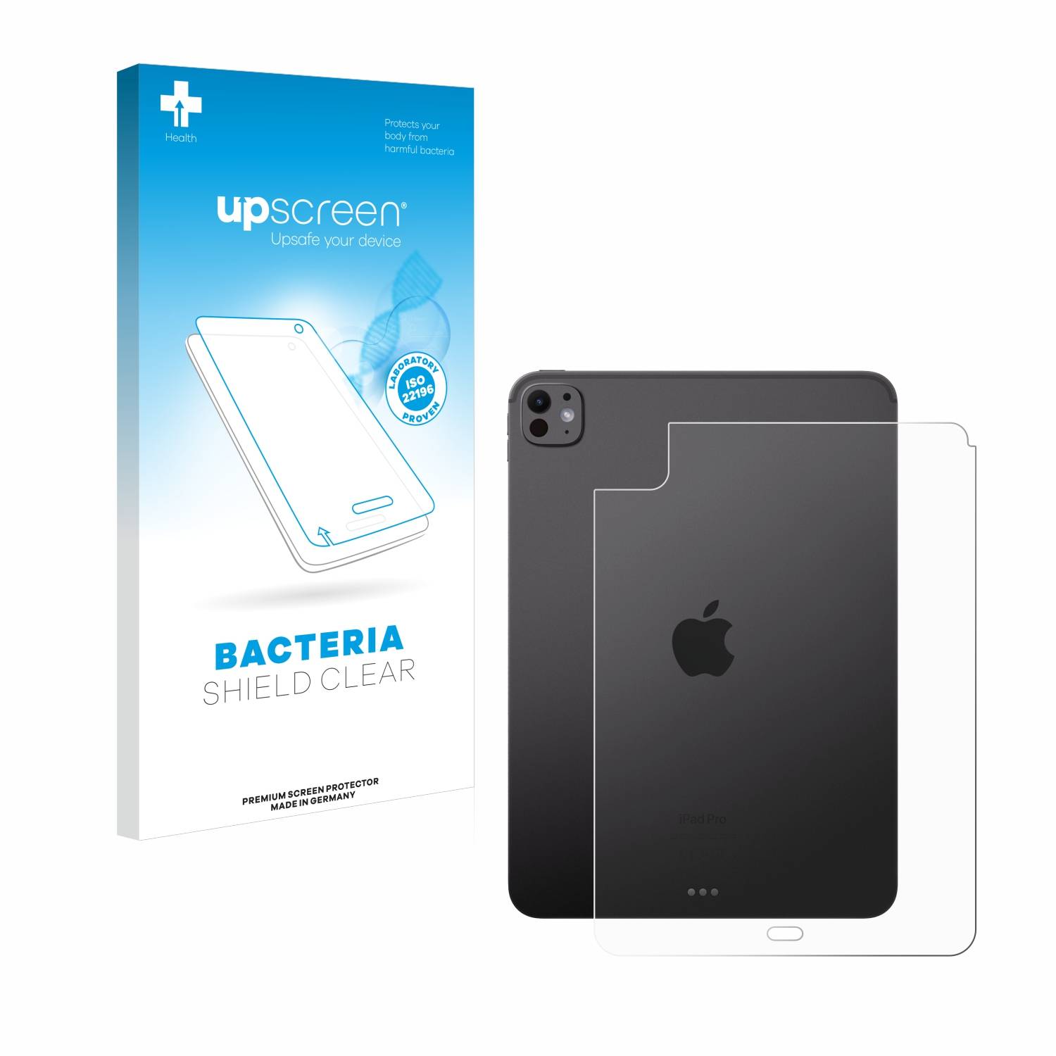 upscreen Bacteria Shield Schutzfolie für Apple iPad Pro 11 WiFi Cellular 2024 (Rückseite) - Antibakteriell